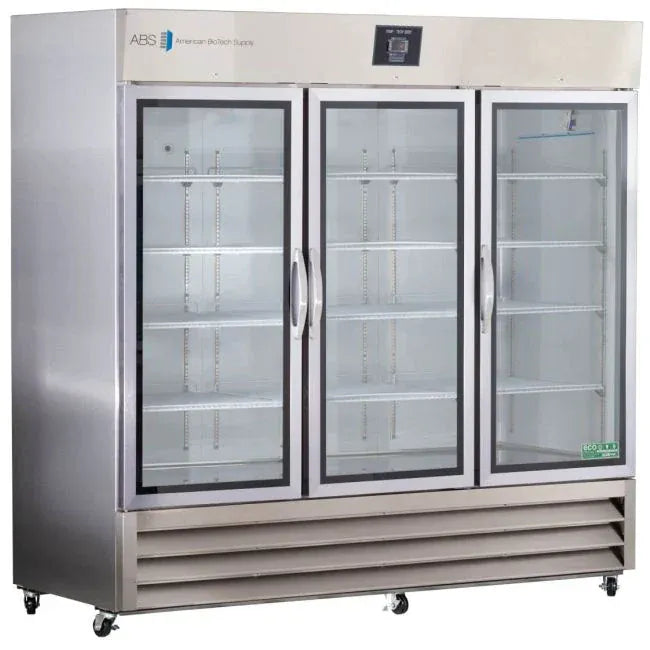 Horizon Scientific ABS® Upright Pharmaceutical Refrigerator – 72 cu. ft., Triple Swing Glass Doors, Cycle Defrost PH-ABT-HC-SSP-72G