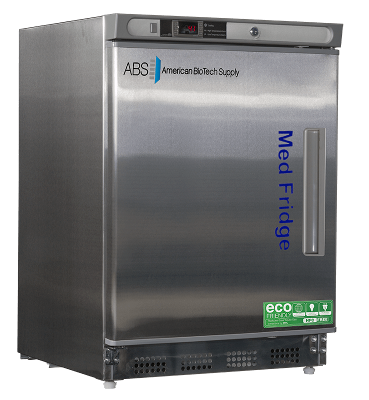 Horizon Scientific ABS® Undercounter Pharmaceutical Refrigerator – 4.5 cu. ft., Solid Swing Door (Left Hinged), Cycle Defrost PH-ABT-HC-UCBI-0404SS-LH