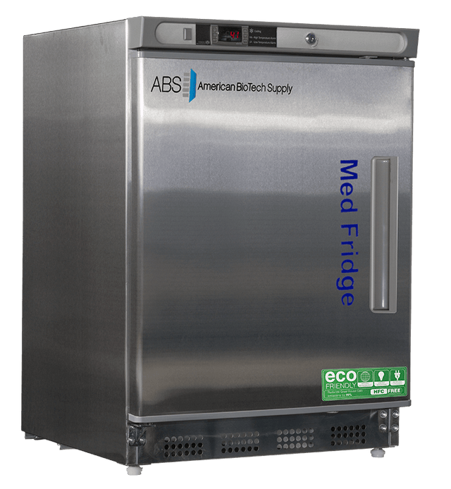 Horizon Scientific ABS® Undercounter Pharmaceutical Refrigerator – 4.5 cu. ft., Solid Swing Door (Left Hinged), Cycle Defrost PH-ABT-HC-UCBI-0404SS-LH