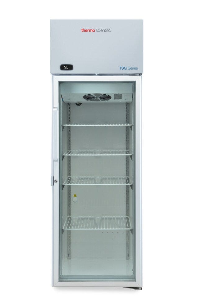 Thermo Scientific™ TSG Series Upright Laboratory Refrigerator – 23 cu. ft., Swing Glass Door, Heat-Free Defrost TSG2305GA