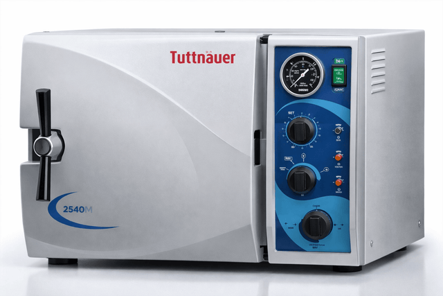 Tuttnauer USA 2340M Benchtop Steam Autoclave (19L, Manual Door) – For Clinical & Lab Sterilization 179516